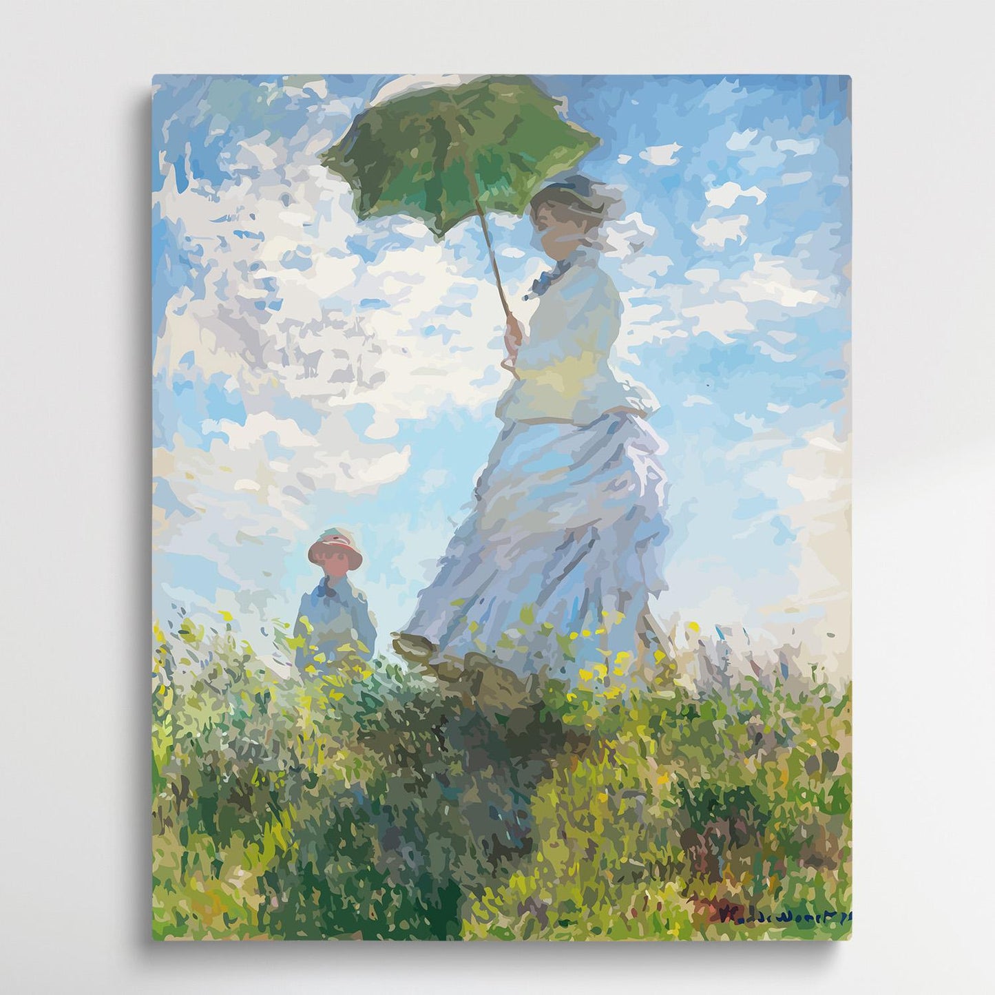 Woman With a Parasol | Paint by Numbers | Claude Monet-Paintsuper