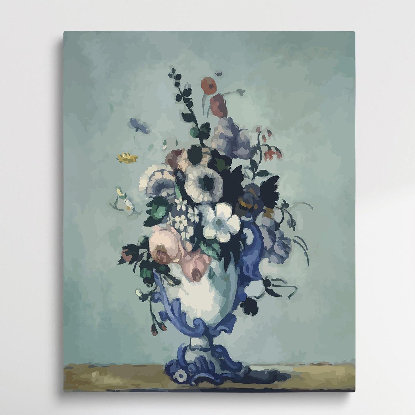 Still life, Delft vase with flowers | Paint by Numbers | Paul Cezanne-Paintsuper