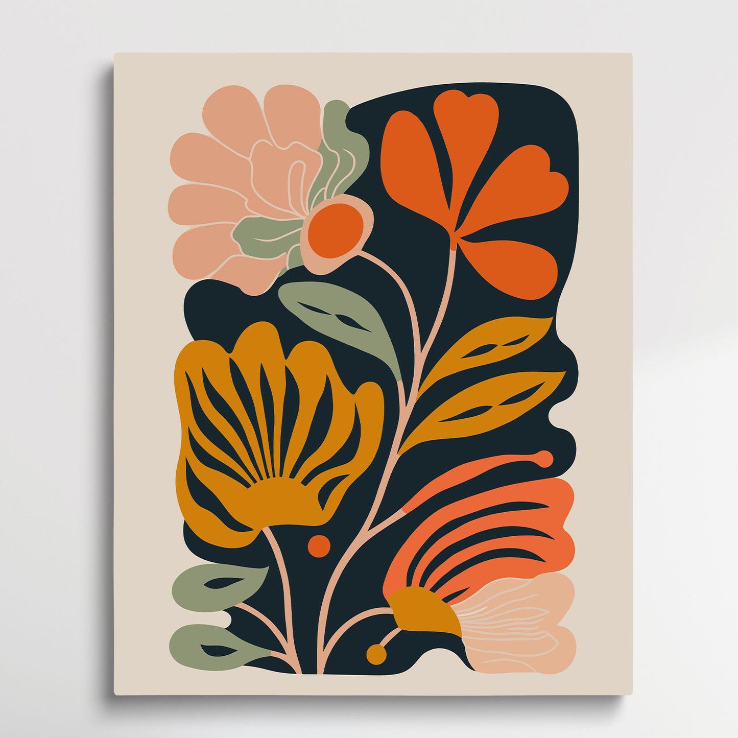 Flower Pattern V2 | Paint by Numbers | Retro Style-Paintsuper