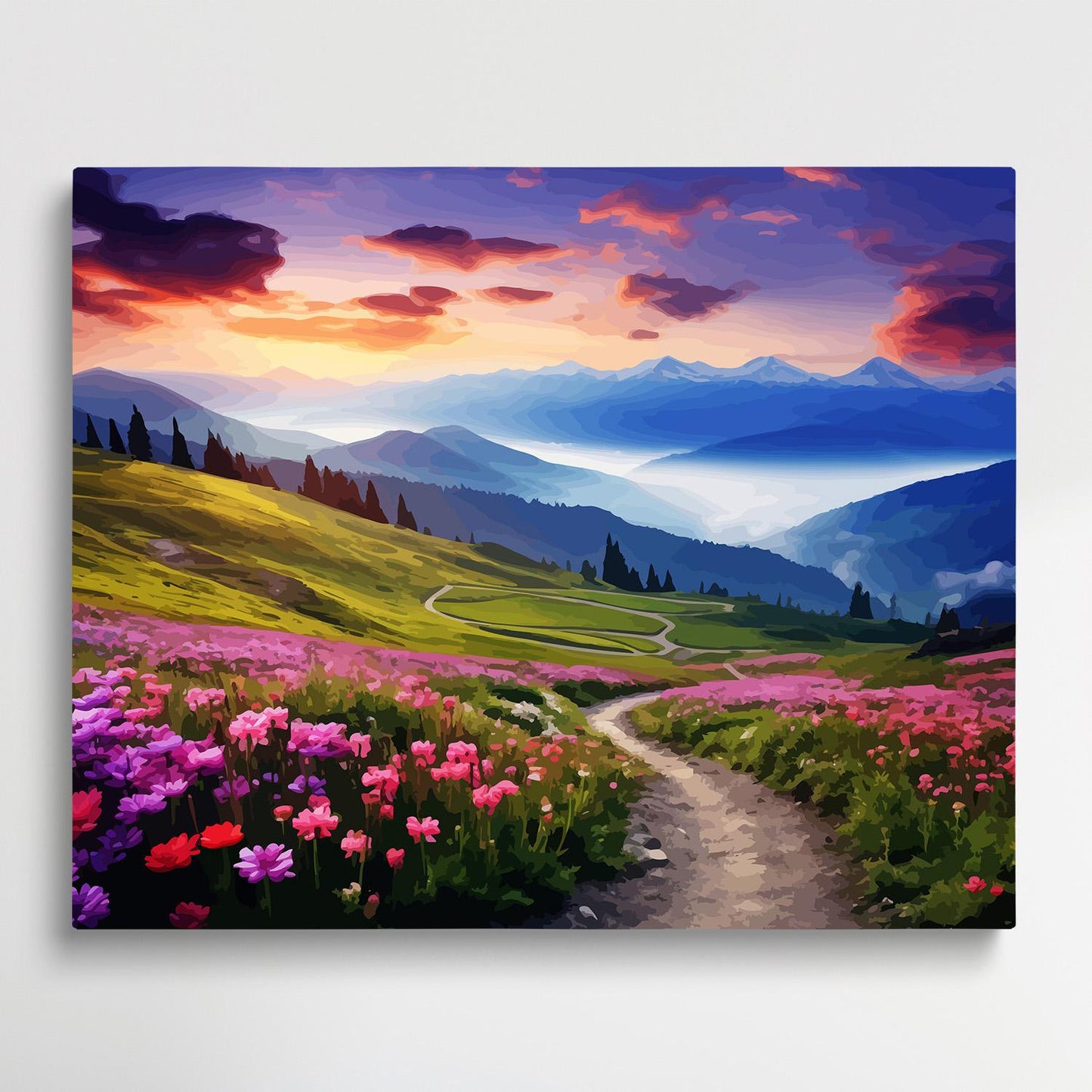 Flower path | Paint by Numbers | Landscape-Paintsuper