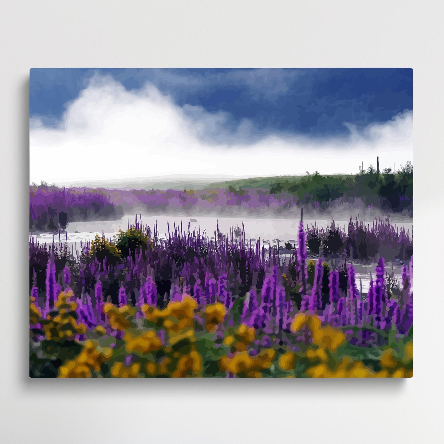 Flower sea in the mist | Paint by Numbers | Landscape-Paintsuper