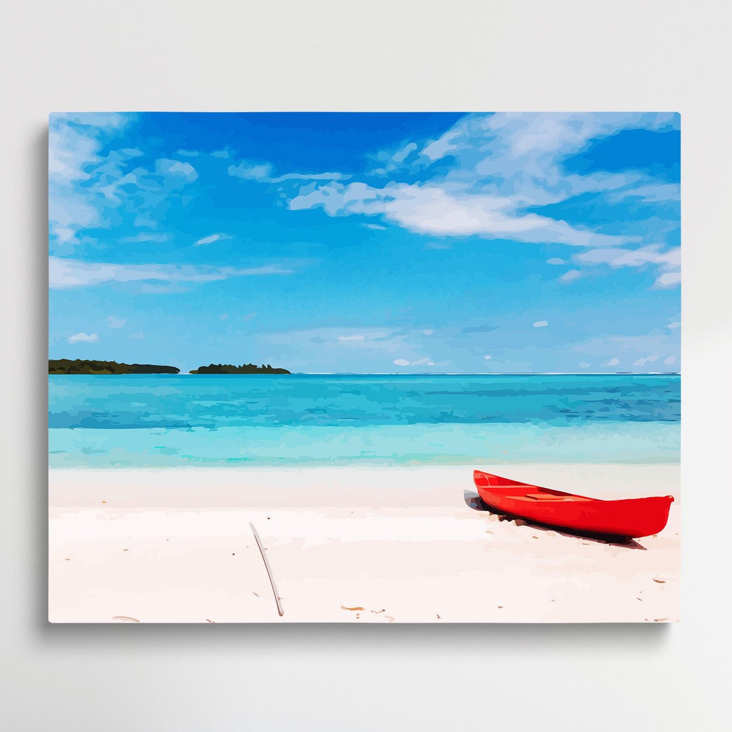 Small boat on the beach | Paint by Numbers | Landscape-Paintsuper