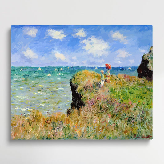 Clifftop Walk at Pourville | Paint by Numbers | Claude Monet-Paintsuper