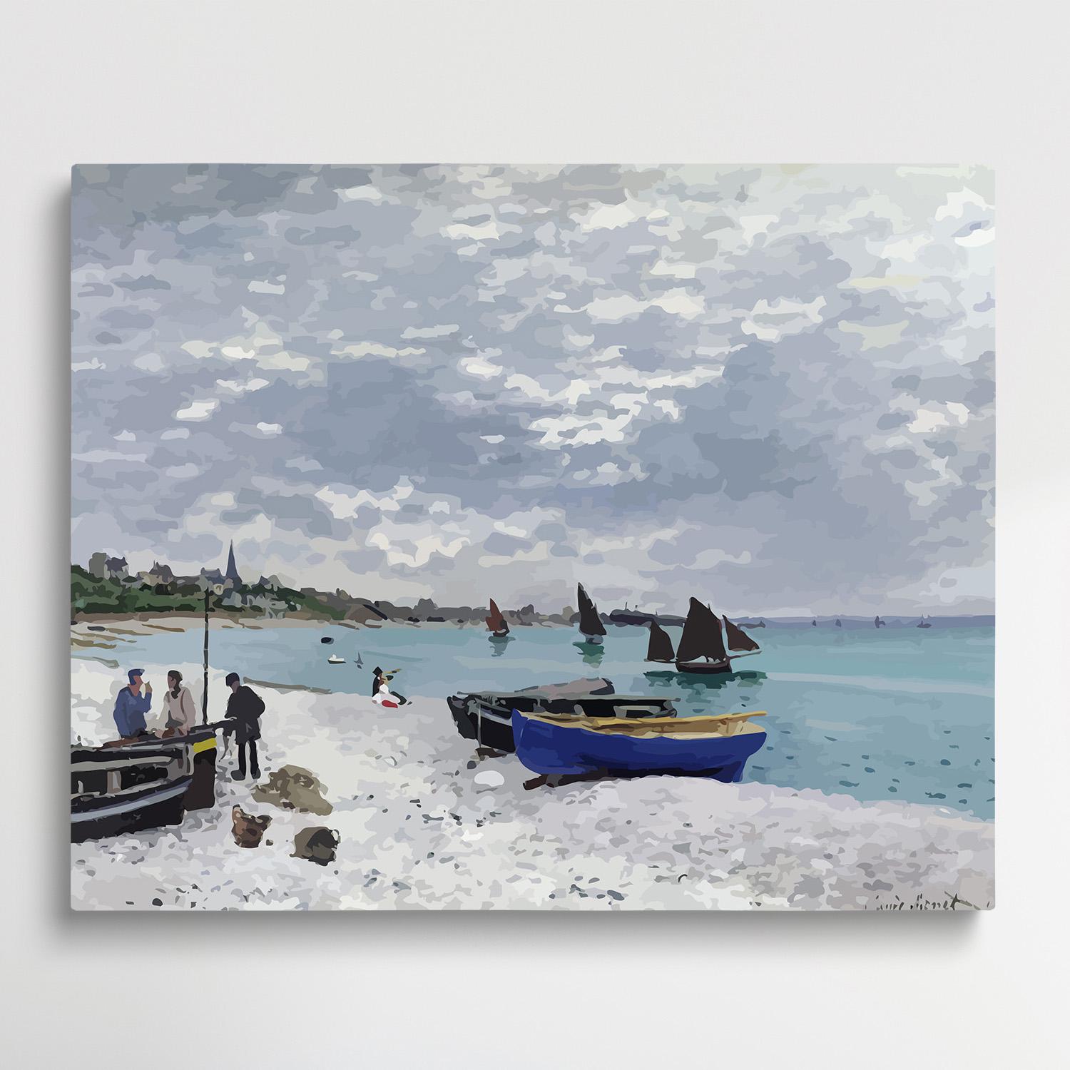 The Beach at Sainte | Paint by Numbers | Claude Monet-Paintsuper