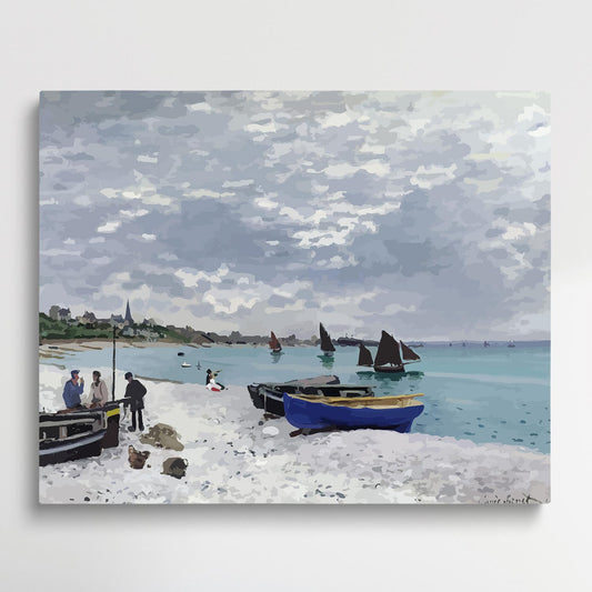 The Beach at Sainte | Paint by Numbers | Claude Monet-Paintsuper