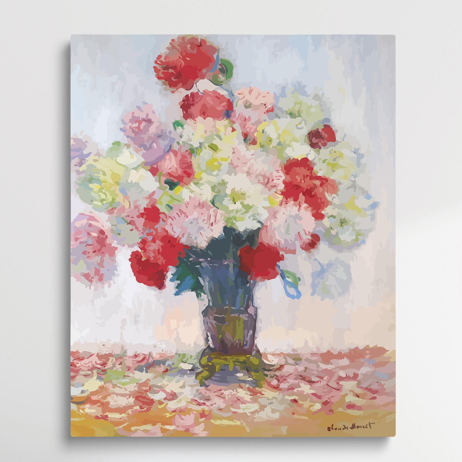 Vase De Pivoines | Paint by Numbers | Claude Monet-Paintsuper
