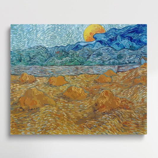 Evening Landscape with Rising Moon | Paint by Numbers | Van Gogh-Paintsuper