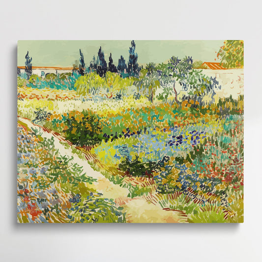 Flowering Garden with Path | Paint by Numbers | Van Gogh-Paintsuper