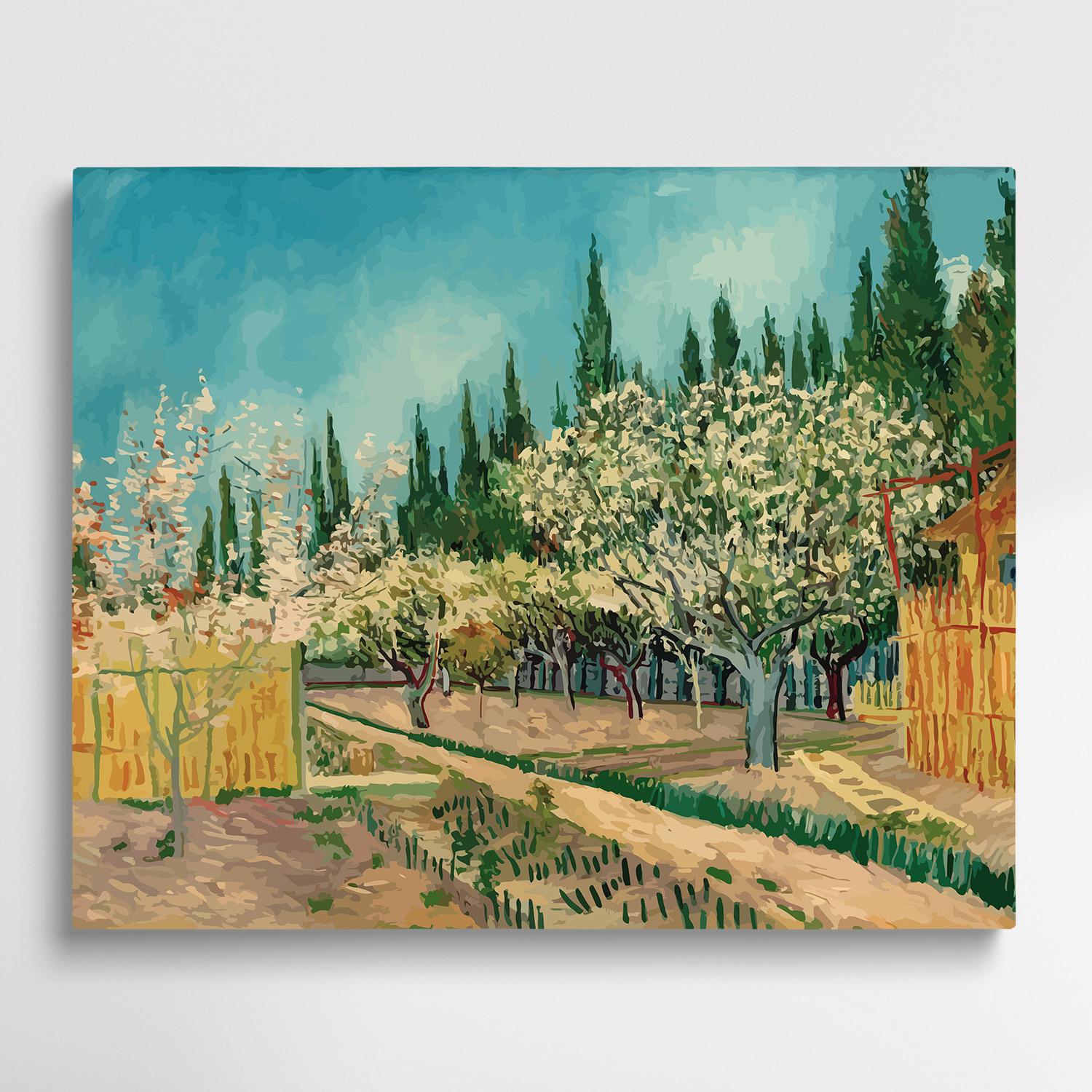 Orchard in Blossom | Paint by Numbers | Van Gogh-Paintsuper