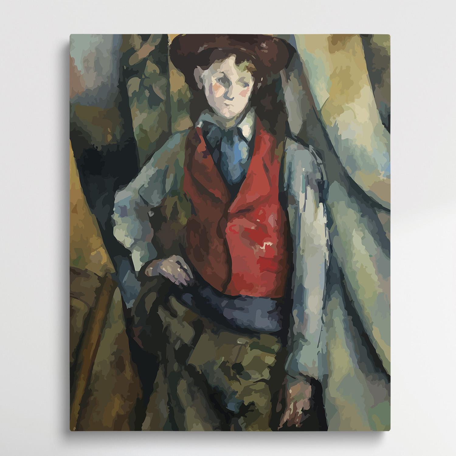 Boy in a Red Waistcoat | Paint by Numbers | Paul Cezanne-Paintsuper