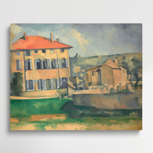 House and Farm at Jas de Bouffan | Paint by Numbers | Paul Cezanne-Paintsuper