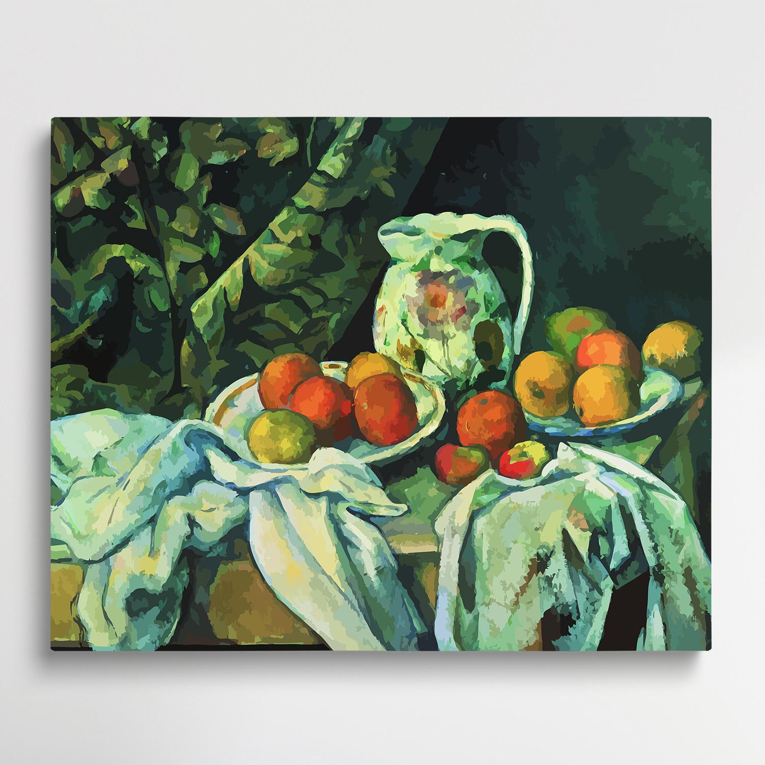 Still Life with Drapery | Paint by Numbers | Paul Cezanne-Paintsuper