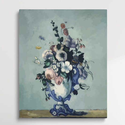 Still life, Delft vase with flowers | Paint by Numbers | Paul Cezanne-Paintsuper