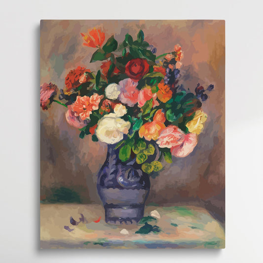 Pierre-Auguste Renoir, French, 1841-1919 - Flowers in a Vase | Paint by Numbers | Auguste Renoir-Paintsuper