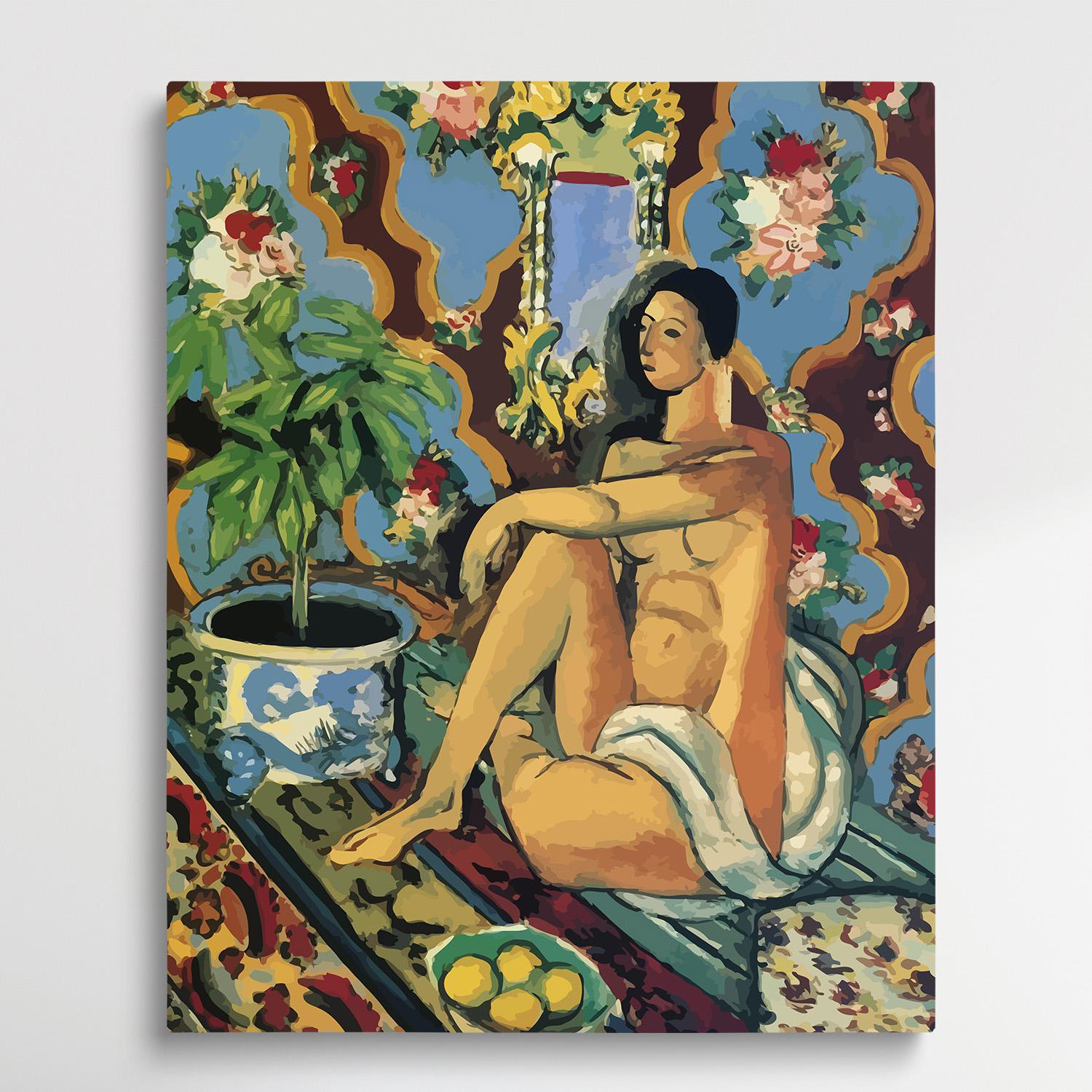 Decorative Figure on an Ornamental Background | Paint by Numbers | Henri Matisse-Paintsuper