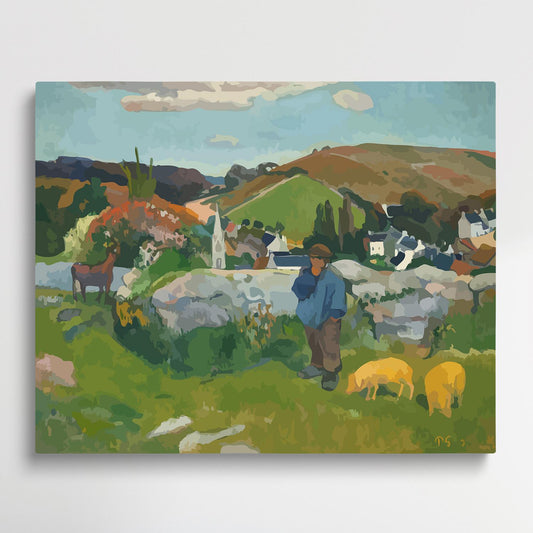 The Swineherd | Paint by Numbers | Paul Gauguin-Paintsuper