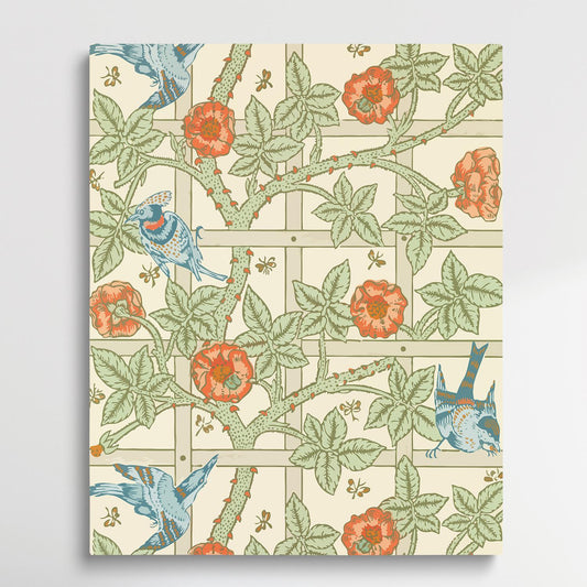 Floral pattern V12 | Paint by Numbers | William Morris-Paintsuper