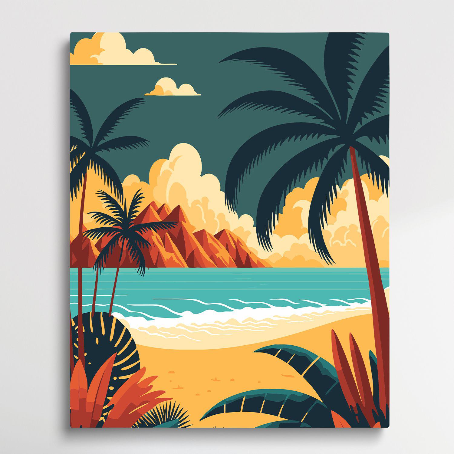 Beach Scenery V3 | Paint by Numbers | Retro Style-Paintsuper
