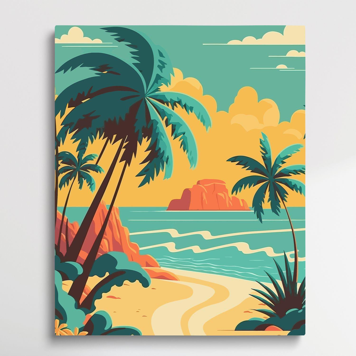 Beach Scenery | Paint by Numbers | Retro Style-Paintsuper