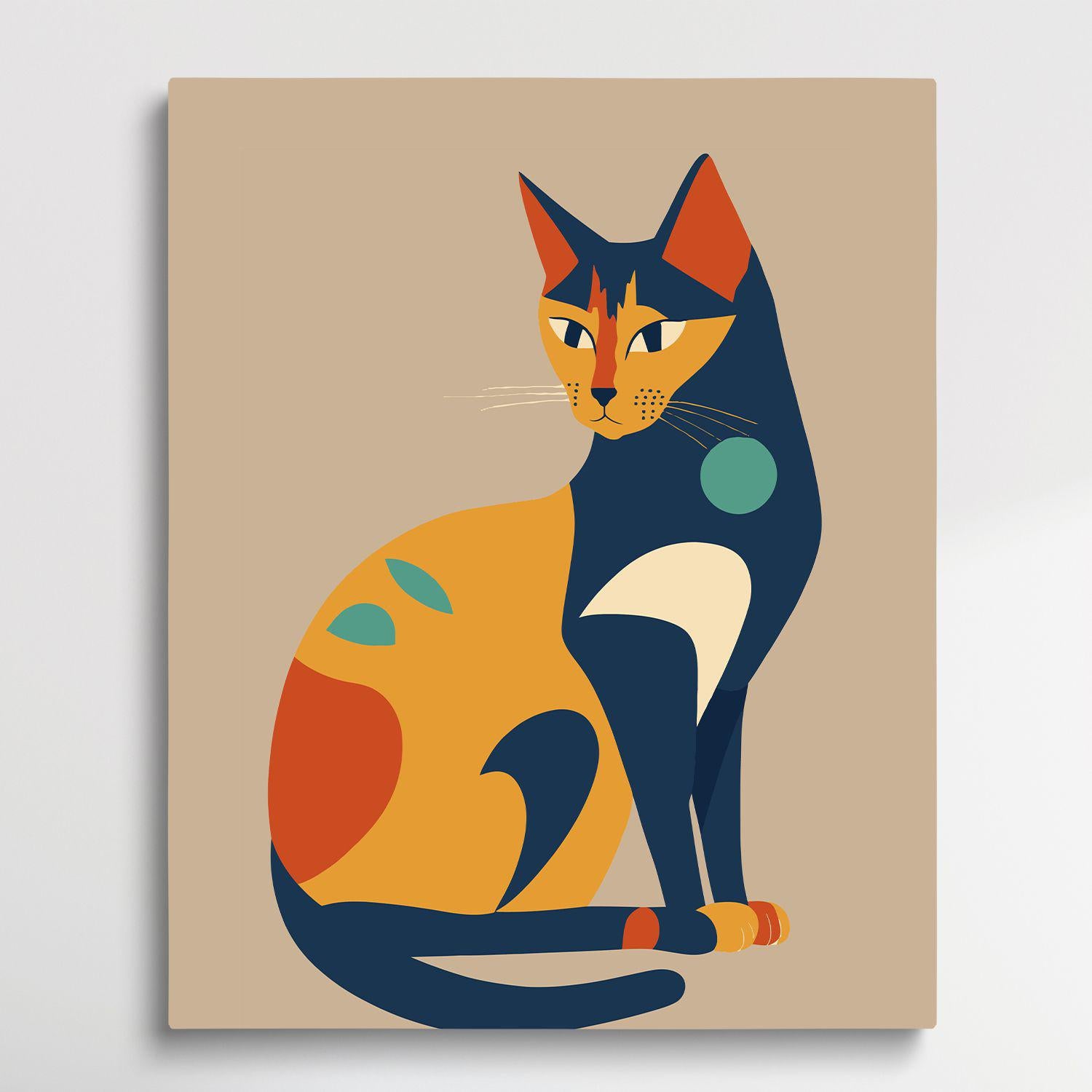 Cat V5 | Paint by Numbers | Retro Style-Paintsuper