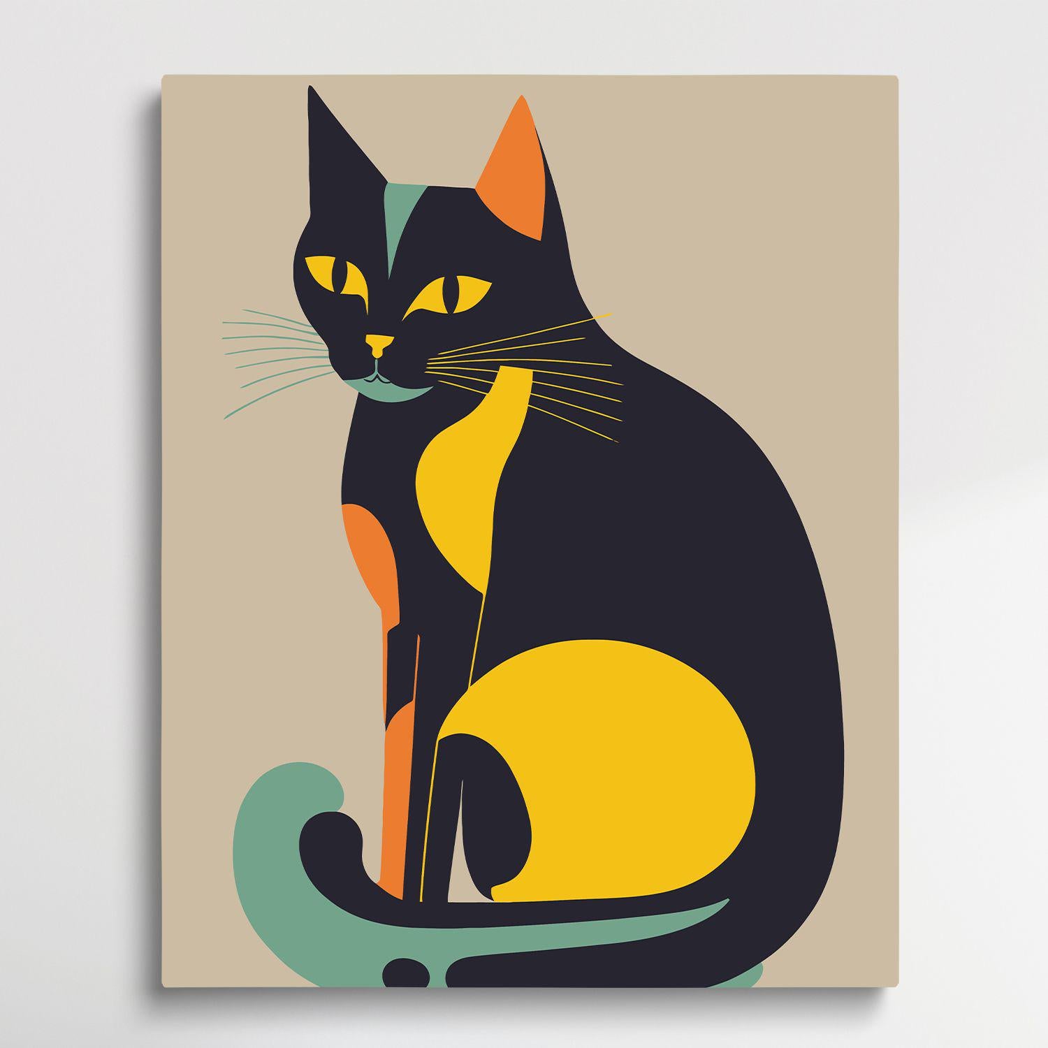Cat | Paint by Numbers | Retro Style-Paintsuper