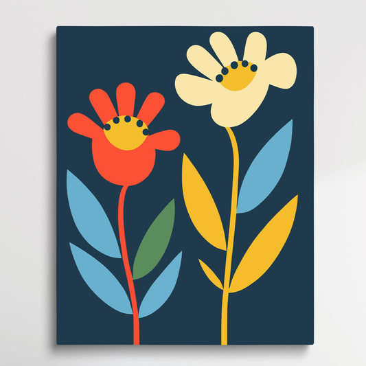 Flower Pattern V11 | Paint by Numbers | Retro Style-Paintsuper