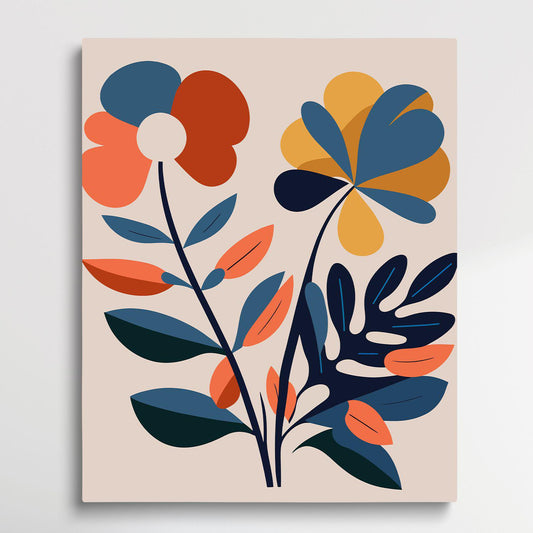 Flower Pattern V12 | Paint by Numbers | Retro Style-Paintsuper
