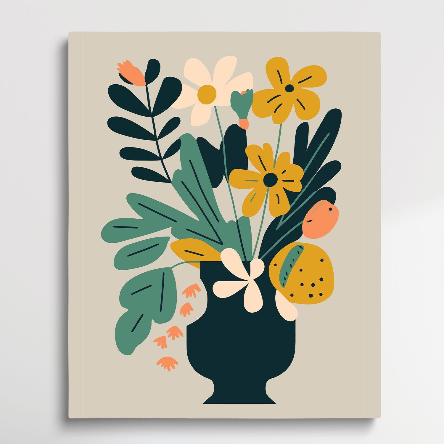 Flower Pattern V14 | Paint by Numbers | Retro Style-Paintsuper