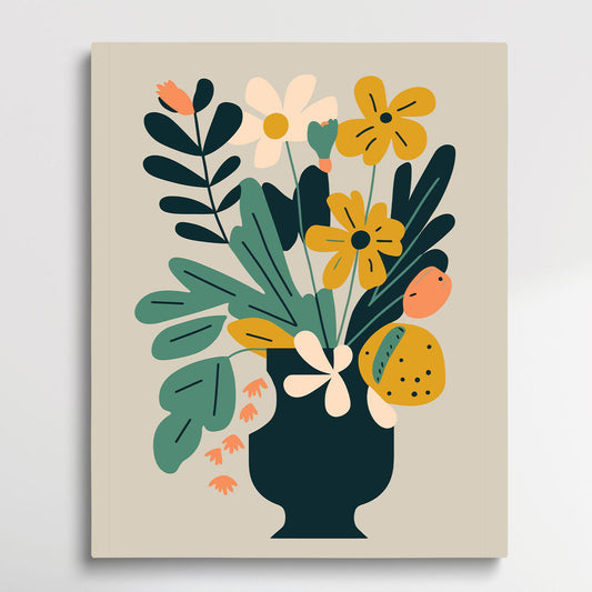 Flower Pattern V14 | Paint by Numbers | Retro Style-Paintsuper