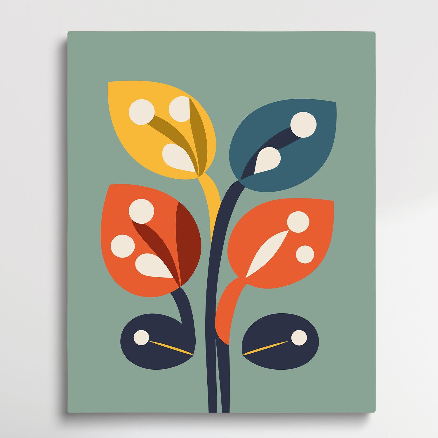 Flower Pattern V15 | Paint by Numbers | Retro Style-Paintsuper