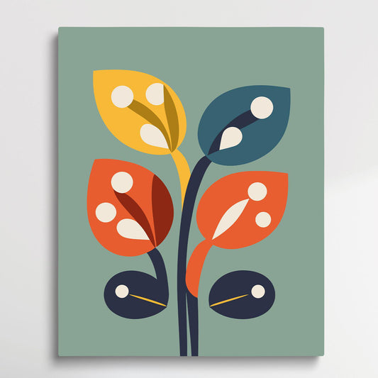 Flower Pattern V15 | Paint by Numbers | Retro Style-Paintsuper