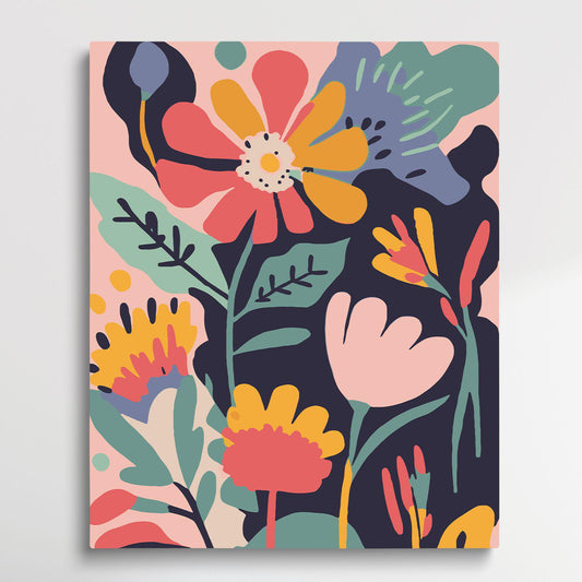 Flower Pattern V16 | Paint by Numbers | Retro Style-Paintsuper