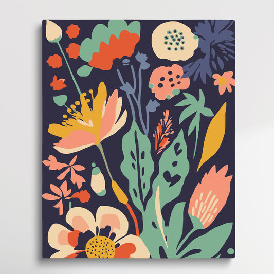 Flower Pattern V17 | Paint by Numbers | Retro Style-Paintsuper