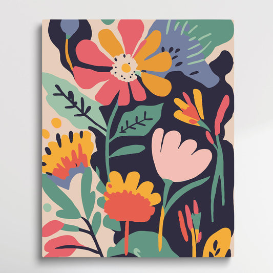 Flower Pattern V18 | Paint by Numbers | Retro Style-Paintsuper