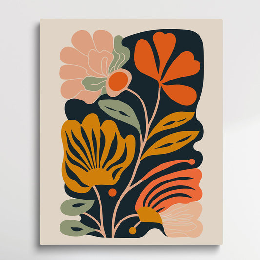 Flower Pattern V2 | Paint by Numbers | Retro Style-Paintsuper