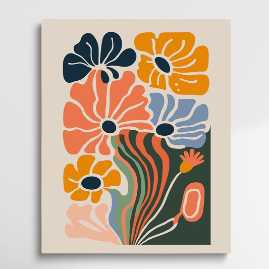 Flower Pattern V3 | Paint by Numbers | Retro Style-Paintsuper