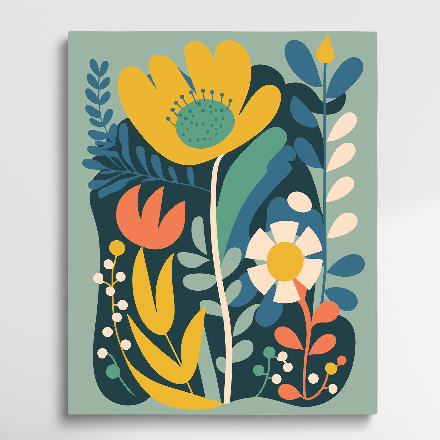 Flower Pattern V5 | Paint by Numbers | Retro Style-Paintsuper
