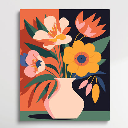 Flower Pattern V6 | Paint by Numbers | Retro Style-Paintsuper