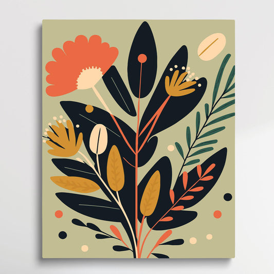 Flower Pattern V7 | Paint by Numbers | Retro Style-Paintsuper
