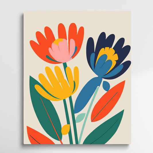 Flower Pattern V8 | Paint by Numbers | Retro Style-Paintsuper
