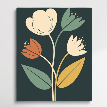 Flower Pattern V9 | Paint by Numbers | Retro Style-Paintsuper