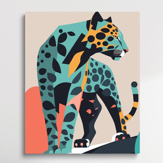 Leopard V13 | Paint by Numbers | Retro Style-Paintsuper