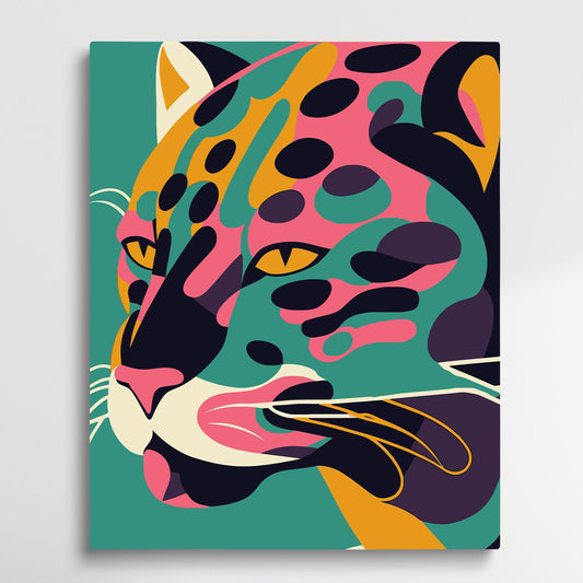 Leopard | Paint by Numbers | Retro Style-Paintsuper