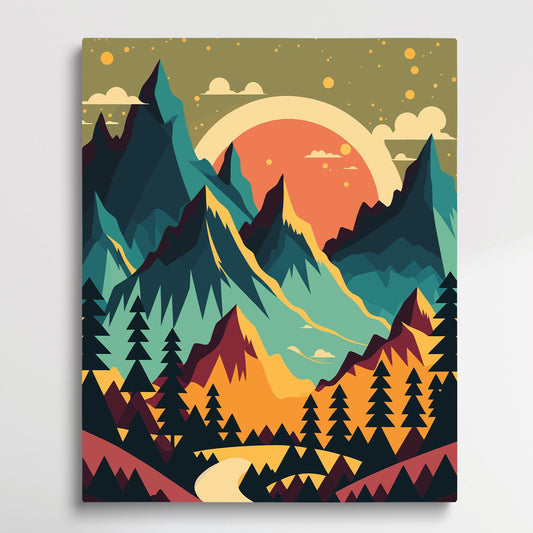 Mountain Travel V3 | Paint by Numbers | Retro Style-Paintsuper