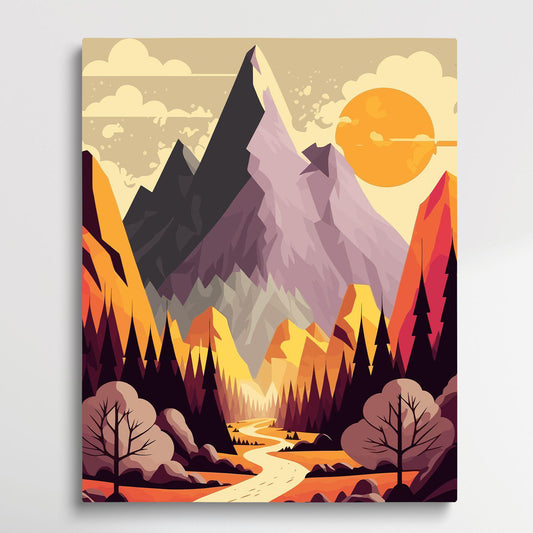 Mountain Travel V4 | Paint by Numbers | Retro Style-Paintsuper