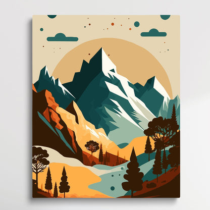 Mountain Travel | Paint by Numbers | Retro Style-Paintsuper