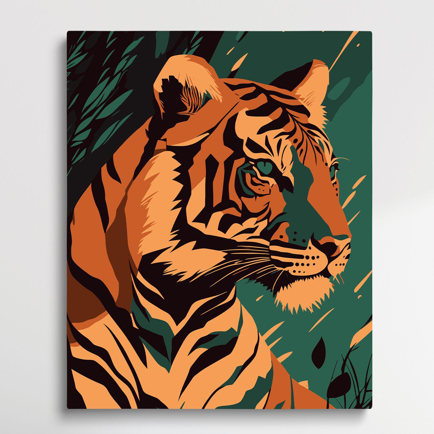 Tiger V11 | Paint by Numbers | Retro Style-Paintsuper