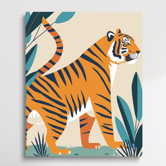 Tiger V13 | Paint by Numbers | Retro Style-Paintsuper