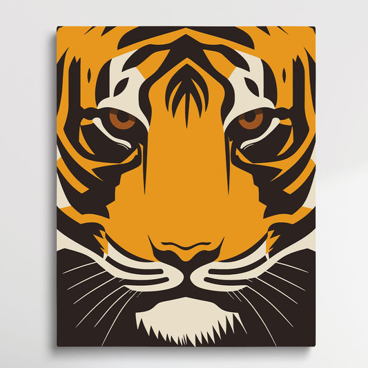 Tiger V7 | Paint by Numbers | Retro Style-Paintsuper