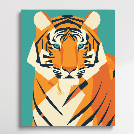 Tiger V8 | Paint by Numbers | Retro Style-Paintsuper